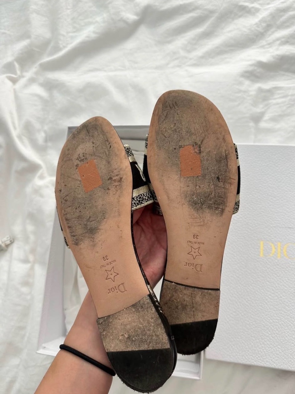 DIOR Dway slides black + gold size 39 - Picture 3 of 4